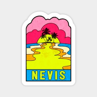 Nevis Groovy Sunset 70's Hippie Hippy Vintage Saint Kitts Sticker